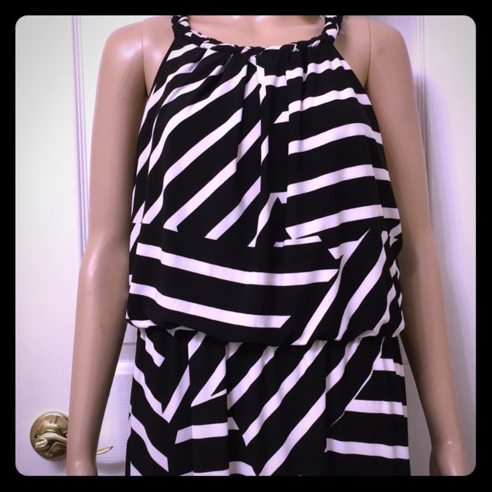 π₯NWT Lane Bryant Halter Neck Stripe Maxi Dress:1X - Picture 2 of 7
